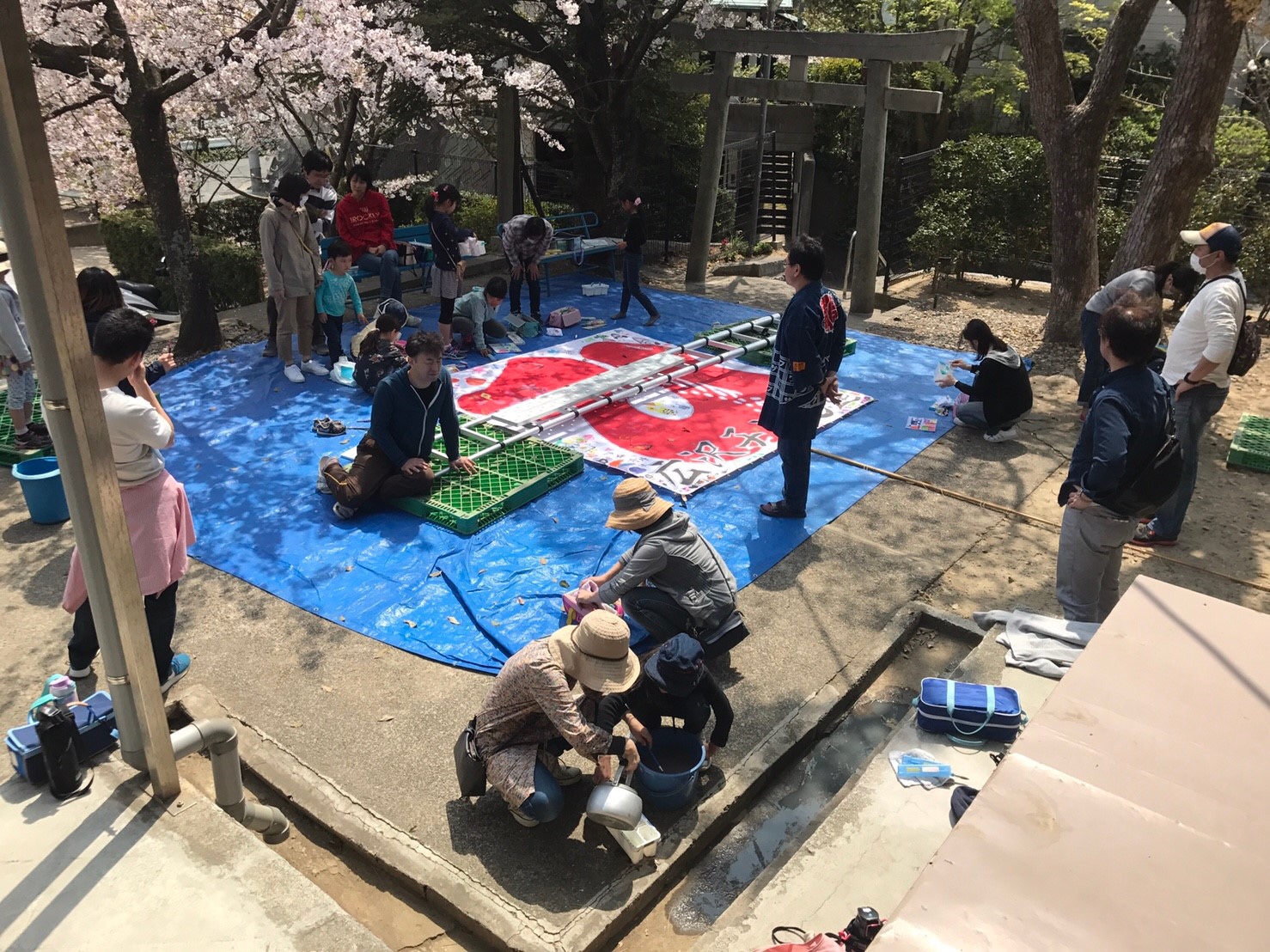 20190407浜松まつり準備 - 日枝神社の桜